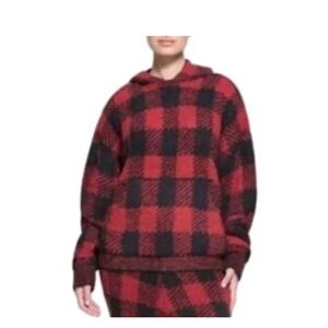 SKIMS Cozy Hoodie Style TPPLO4554 Brick Buffalo Check‎ Sweater S M